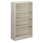 HON Brigade Steel Modular Shelving Bookcase, 4 Shelves, 60inH x 34-1/2inW x 12-5/8inD, Light Gray