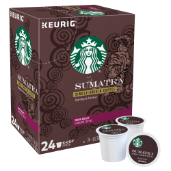 Starbucks Single-Serve Coffee K-Cup, Sumatra, Carton Of 24