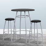 Flash Furniture Bar-Height Table Set With Padded Stools, Black