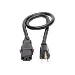 Eaton Tripp Lite Series Computer Power Cord, NEMA 5-15P to Locking C13 - Heavy-Duty, 15A, 125V, 14 AWG, 2 ft. (0.61 m), Black - Power cable - power IEC 60320 C13 locking to NEMA 5-15P (M) - AC 125 V - 15 A - 2 ft - black