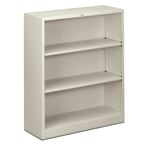 HON Brigade 3 Shelf Transitional Modular Shelving Bookcase, 41inH x 34-1/2inW x 12-5/8inD, Light Gray