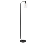 Simple Designs Iron Floor Lamp, 67inH, Black Base/Clear Shade