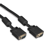 Black Box VGA Video Cable Ferrite Core - Male/Male, Black, 5-ft. (1.5-m) - 5 ft VGA Video Cable for Video Device, Monitor, PC - First End: 1 x 15-pin HD-15 - Male - Second End: 1 x 15-pin HD-15 - Male - Shielding - 28 AWG - Black