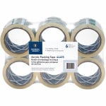 Business Source Acrylic Packing Tape - 55 yd Length x 3in Width - 2.5 mil Thickness - 3in Core - Pressure-sensitive Poly - Acrylic Backing - For Mailing, Shipping, Storing - 6 / Pack - Clear