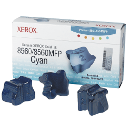 Xerox 8560 Phaser High-Yield Cyan Solid Ink, Pack Of 3, 108R00723