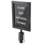 CSL Double-Sided Sign Holder For 6ft Stanchion, Black