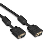 Black Box VGA Video Cable Ferrite Core - Male/Male, Black, 20-ft. (6.0-m) - 20 ft - First End: 1 x 15-pin HD-15 - Male - Second End: 1 x 15-pin HD-15 - Male - Plenum, CL2, CMP, CSA FT4 - 28 AWG - Black