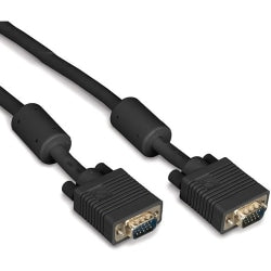 Black Box VGA Video Cable Ferrite Core - Male/Male, Black, 25-ft. (7.6-m) - 25 ft - First End: 1 x 15-pin HD-15 - Male - Second End: 1 x 15-pin HD-15 - Male - Plenum, CL2, CMP, CSA FT4 - 28 AWG - Black