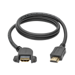 Eaton Tripp Lite Series High-Speed HDMI Cable with Ethernet, Digital Video with Audio (M/F), Panel Mount, 3 ft. (0.91 m) - HDMI extension cable with Ethernet - HDMI male to HDMI female - 3 ft - shielded - black