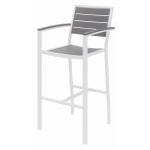 KFI Studios Eveleen Outdoor Barstool, Gray/White