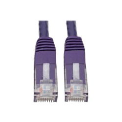 Tripp Lite Cat6 Cat5e Gigabit Molded Patch Cable RJ45 M/M 550MHz Purple 10ft - 1 x RJ-45 Male Network - 1 x RJ-45 Male Network - Gold Plated Contact - Purple