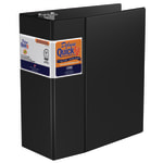 QuickFit Space-Saving Commercial 3-Ring Binder, 5in D-Rings, 50% Recycled, Black