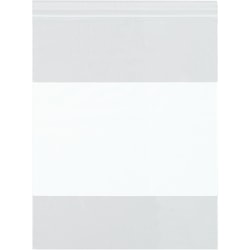 Partners Brand 2 Mil White Block Reclosable Poly Bags, 12in x 12in, Clear, Case Of 1000