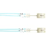 Black Box Fiber Optic Duplex Patch Network Cable - 32.80 ft Fiber Optic Network Cable for Transceiver, Network Device - First End: 2 x LC Network - Male - Second End: 2 x LC Network - Male - 10 Gbit/s - Patch Cable - OFNR - 50/125 Âµm - Aqua