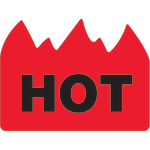 Tape Logic Flame Labels, DL1399, Hot (Bill of Lading), 1 1/2in x 2in, Red/Black, Roll Of 500