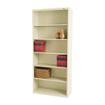 Tennsco Metal 6-Shelf Modular Shelving Bookcase, 78inH x 34-1/2inW x 13-1/2inD, Putty