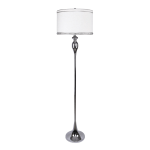 LumiSource Ashland Floor Lamp, 62-1/2inH, Natural Linen/Polished Chrome