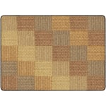 Flagship Carpets Basketweave Blocks Classroom Rug, 6ft x 8 3/8ft, Brown