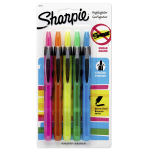 Sharpie Retractable Highlighters, Assorted Colors, Pack Of 5