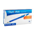 Paper Mate FlexGrip Elite Retractable Ballpoint Pens, Fine Point, 0.8 mm, Blue Barrel, Blue Ink, Pack Of 12 Pens