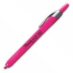 Sharpie Accent Retractable Highlighters, Fluorescent Pink, Pack Of 12