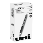 uni-ball 207 Retractable Fraud Prevention Gel Pens, Medium Point, 0.7 mm, Black Barrels, Black Ink, Pack Of 12 Pens