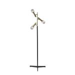 Adesso Melvin LED Floor Lamp, 62-1/2inH, Clear Shade/Black Base