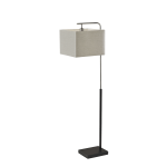 Adesso Flora Floor Lamp, 60inH, Black/Taupe