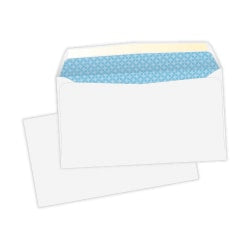 Quality Park #6 Business Envelopes, Security, Gummed Seal, White, Box Of 500