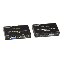 Black Box VGA Extender Kit with Audio, 2-Port Local, 2-Port Remote - 1 Input Device - 4 Output Device - 500 ft Range - 2 x Network (RJ-45) - 1 x VGA In - 4 x VGA Out - XGA - 1024 x 768 - Twisted Pair - Category 6