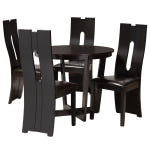 Baxton Studio Sorley Dining Set, 29-15/16inH x 35-7/16inW x 35-7/16inD, Dark Brown