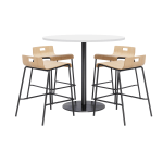 KFI Studios Proof High Bistro Table Set, Natural/Black/White