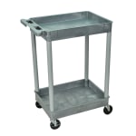 H. Wilson Plastic Tub Cart, 37 1/16inH x 24inW x 18inD, Gray