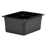 Cambro Camwear GN 1/2 Size 6in Food Pans, 6inH x 10-1/2inW 12-3/4inD, Black, Set Of 6 Pans