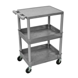 H. Wilson Plastic Tub Cart, 36 1/16inH x 24inW x 18inD, Black