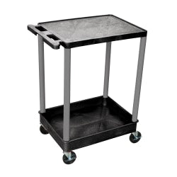 H. Wilson Plastic Tub Cart, 36 1/16inH x 24inW x 18inD, Gray