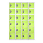 Alpine 6-Tier Steel Lockers, 72inH x 12inW x 12inD, Green, Pack Of 4 Lockers