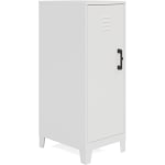 LYS SOHO Locker - 3 Shelve(s) - for Office, Home, Classroom, Playroom, Basement, Garage, Cloth, Sport Equipments, Toy, Game - Overall Size 42.5in x 14.3in x 18in - Pearl White - Steel