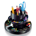 Office Depot Brand 30% Recycled Deluxe Rotary Organizer, Black