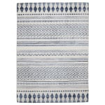 Linon Washable Outdoor Area Rug, Gebert, 7ft x 9ft, Ivory/Blue