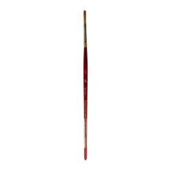 Princeton Series 4050 Heritage Synthetic Sable Watercolor Short-Handle Paint Brush, Size 10, Round Bristle, Sable Hair, Red