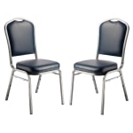 National Public Seating 9300 Series Deluxe Upholstered Banquet Chairs, Midnight Blue/Silvervein, Pack Of 2 Chairs