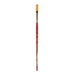 Princeton Series 4050 Heritage Synthetic Sable Watercolor Short-Handle Paint Brush, 1/8in, Stroke Bristle, Sable Hair, Red