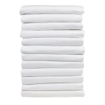 1888 Mills Suite Touch Extra Deep King Fitted Sheets, 78in x 80in x 15in, White, Pack Of 12 Sheets