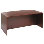 Alera Valencia 72inW Bow-Front Computer Desk Shell, Mahogany