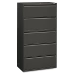 HON 36inW x 19-1/4inD Lateral 5-Drawer File Cabinet With Lock, Charcoal