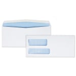 Quality Park #9 Double-Window Envelopes, Left Windows (Top/Bottom), Gummed Seal, White, Box Of 500