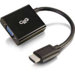 C2G HDMI to VGA Adapter - HDMI to VGA Converter - 1080p - M/F - HDMI/VGA for Video Device, Monitor, Notebook - 8in - 1 x HDMI Male Digital Audio/Video - 1 x HD-15 Female VGA - Shielding - Black