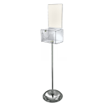 Azar Displays Plastic Suggestion Box, Pedestal Floor Stand, With Lock, Large, 6 1/4inH x 9inW x 6 1/4inD, Clear