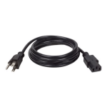 Eaton Tripp Lite Series Desktop Computer Power Cable, NEMA 5-15P to C13 - 10A, 125V, 18 AWG, 12 ft. (3.66 m), Black - Power cable - NEMA 5-15 (M) to power IEC 60320 C13 - 12 ft - black